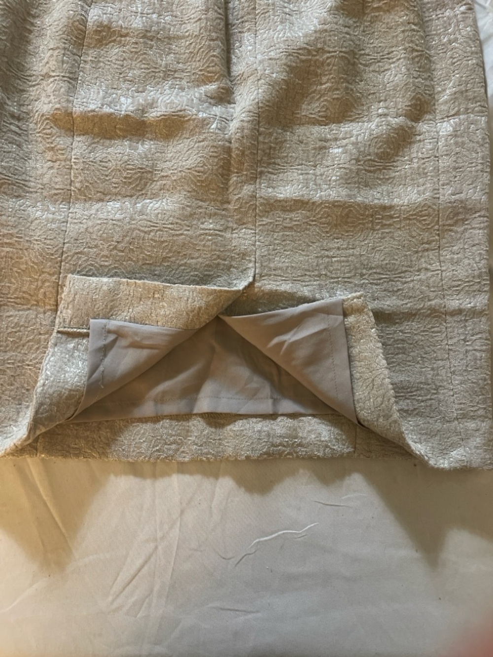 Ann Taylor Cream Jacquard Mini Skirt Size 0 Lined Textured Career Elegant NWT - Picture 6 of 10
